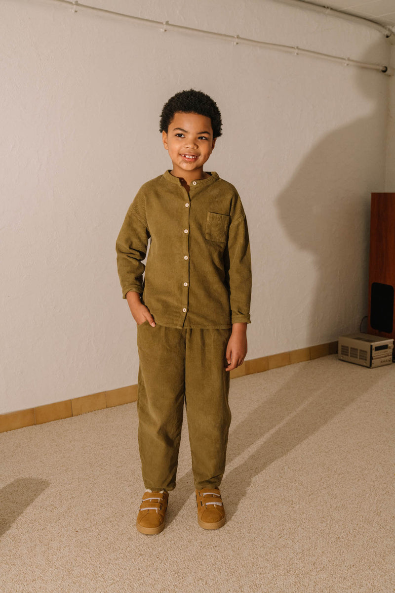 Pantalon Carrot Corderoy Vert Nutria