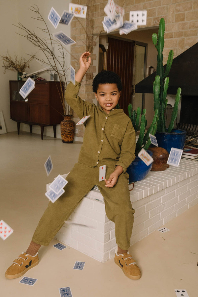 Pantalon Carrot Corderoy Vert Nutria