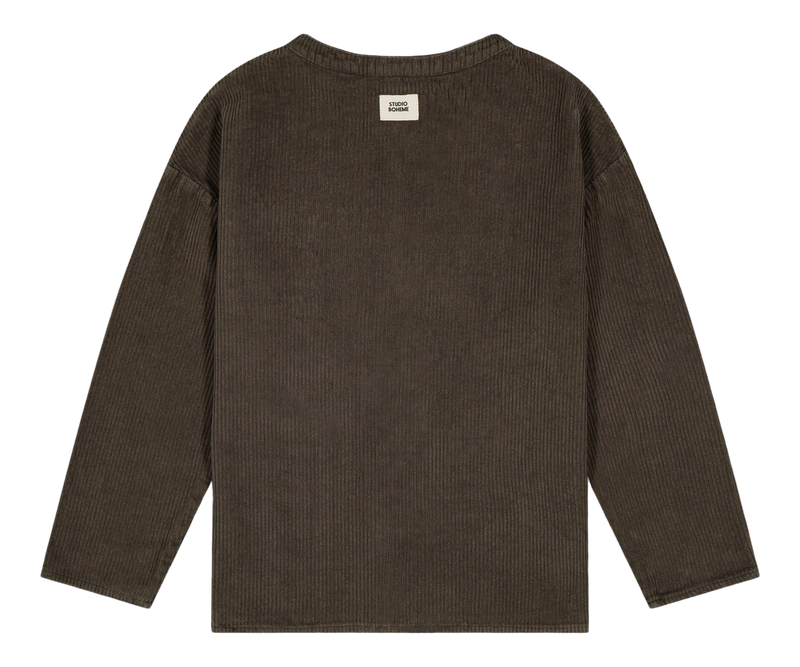 Chemise Jim Corderoy Taupe Foncé