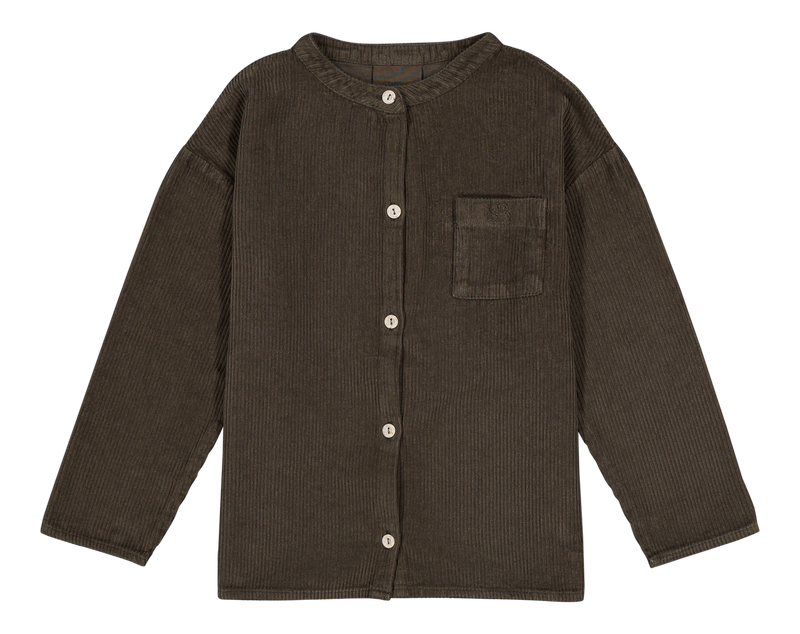 Chemise Jim Corderoy Taupe Foncé