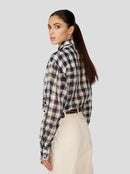 Chemise Elwood En Vichy Noir Surdimensionné