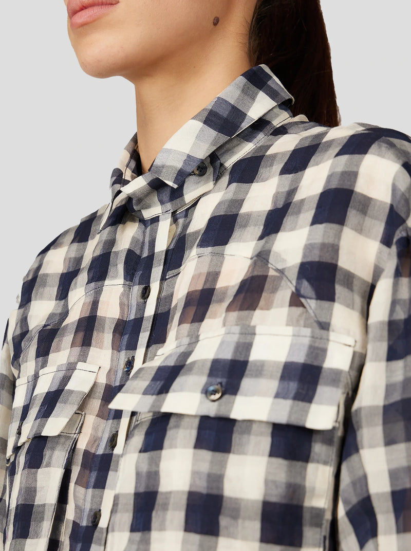 Chemise Elwood En Vichy Noir Surdimensionné