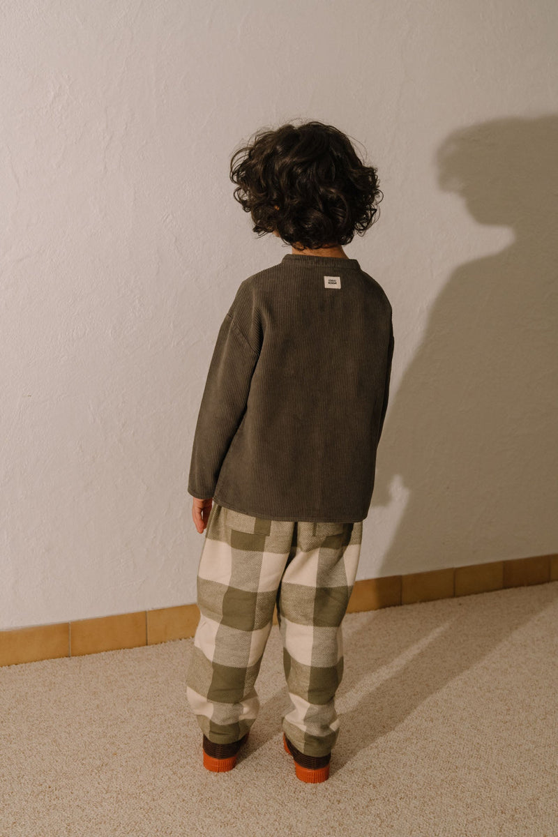 Chemise Jim Corderoy Taupe Foncé