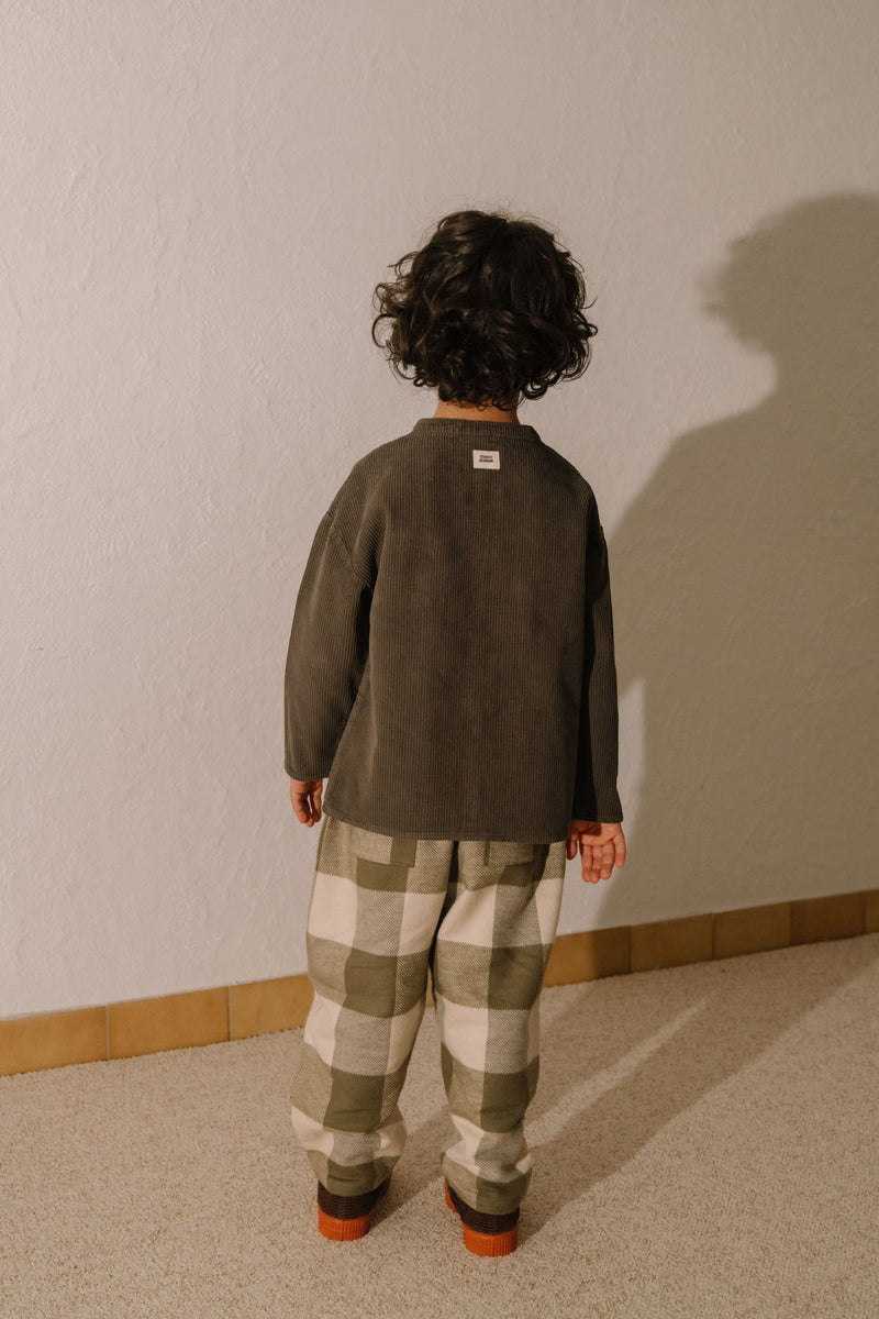 Chemise Jim Corderoy Taupe Foncé