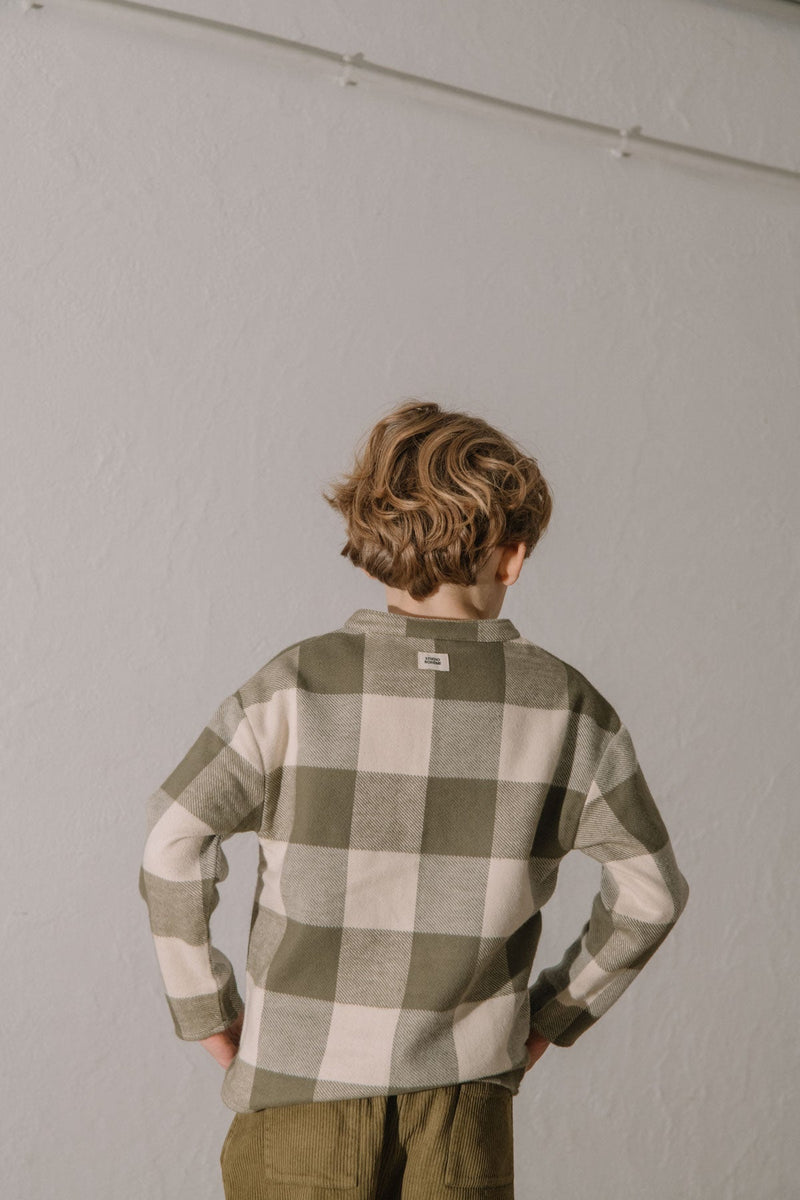 Chemise Jim Flanelle Vichy Kaki