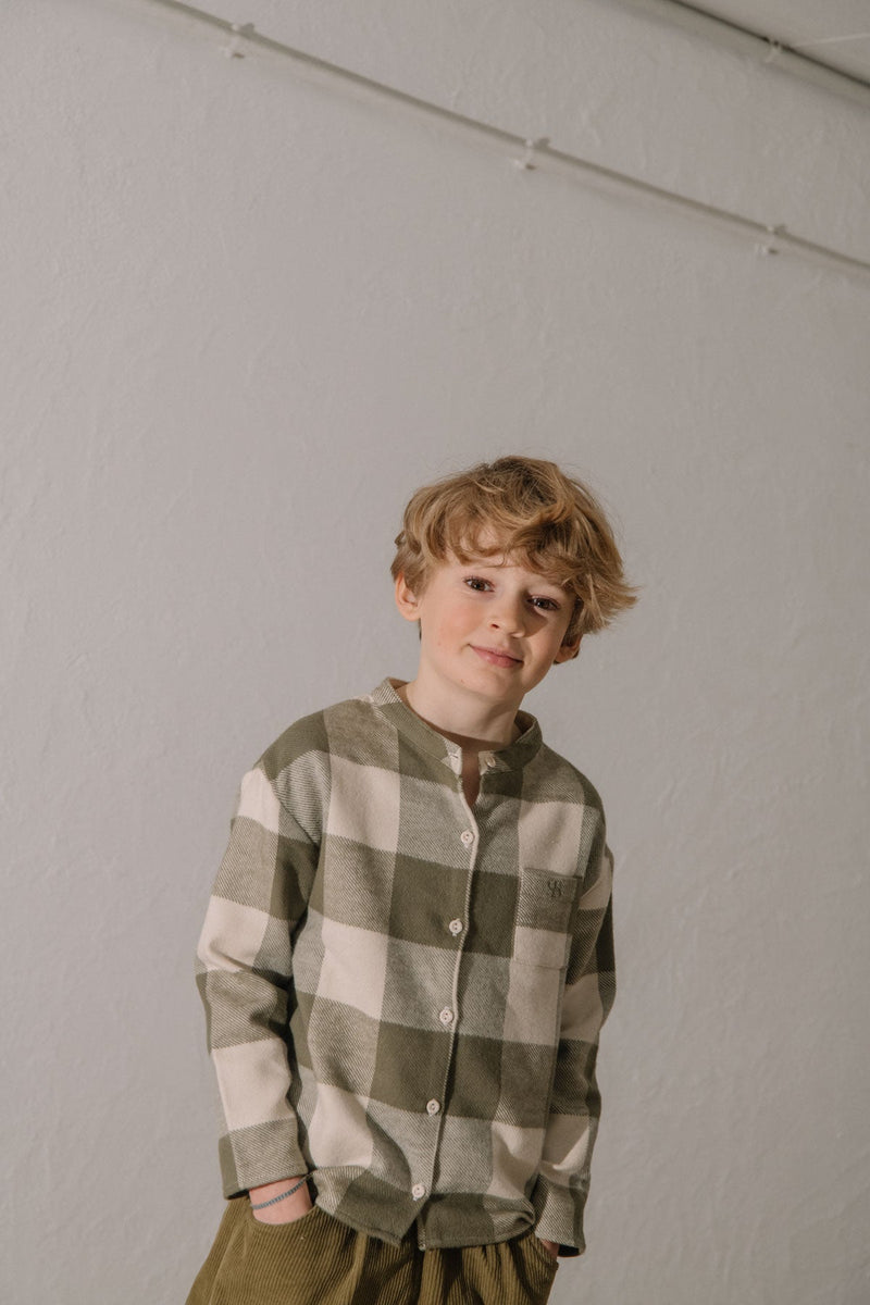 Chemise Jim Flanelle Vichy Kaki