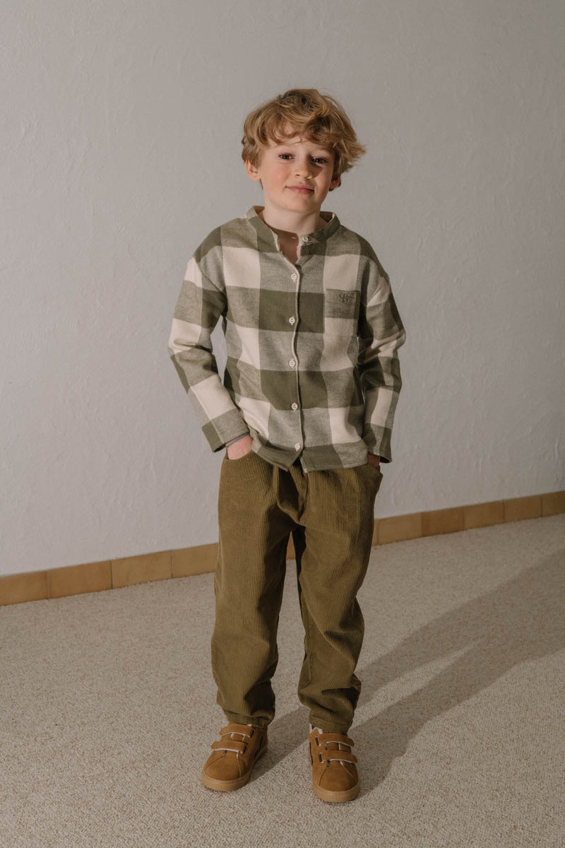 Chemise Jim Flanelle Vichy Kaki