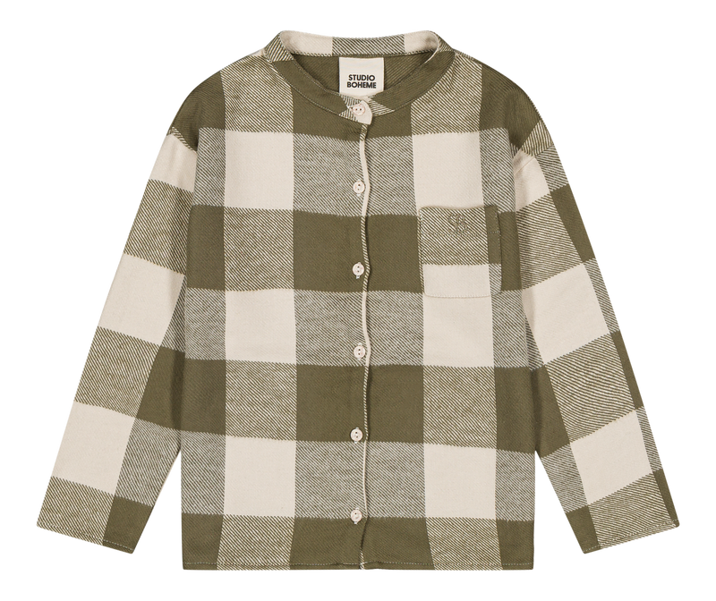 Chemise Jim Flanelle Vichy Kaki