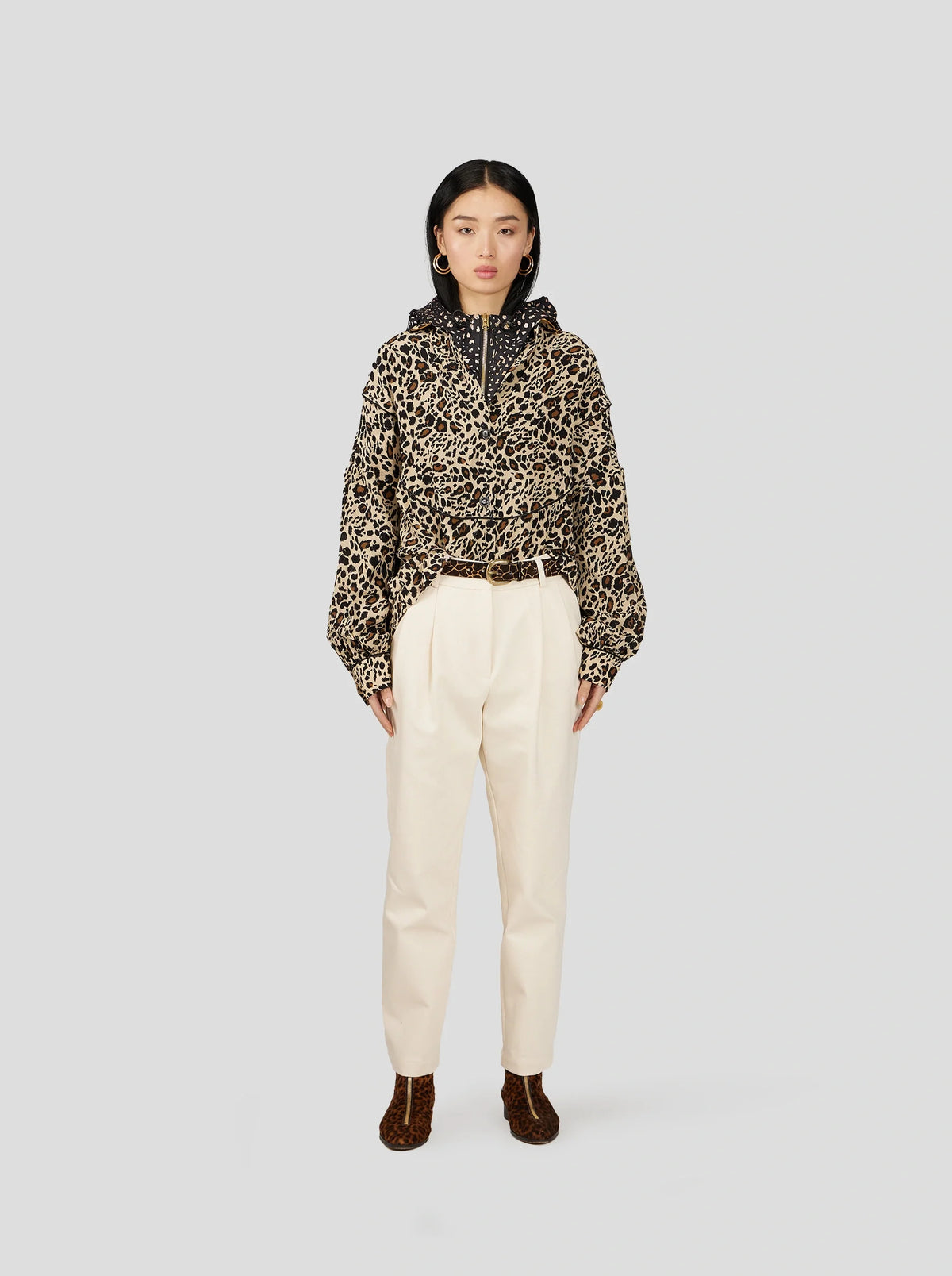 Tasman Seidenbluse mit Leopardenmuster