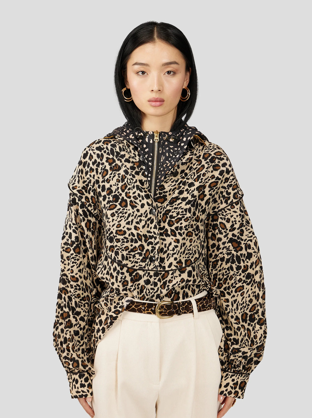 Tasman Seidenbluse mit Leopardenmuster