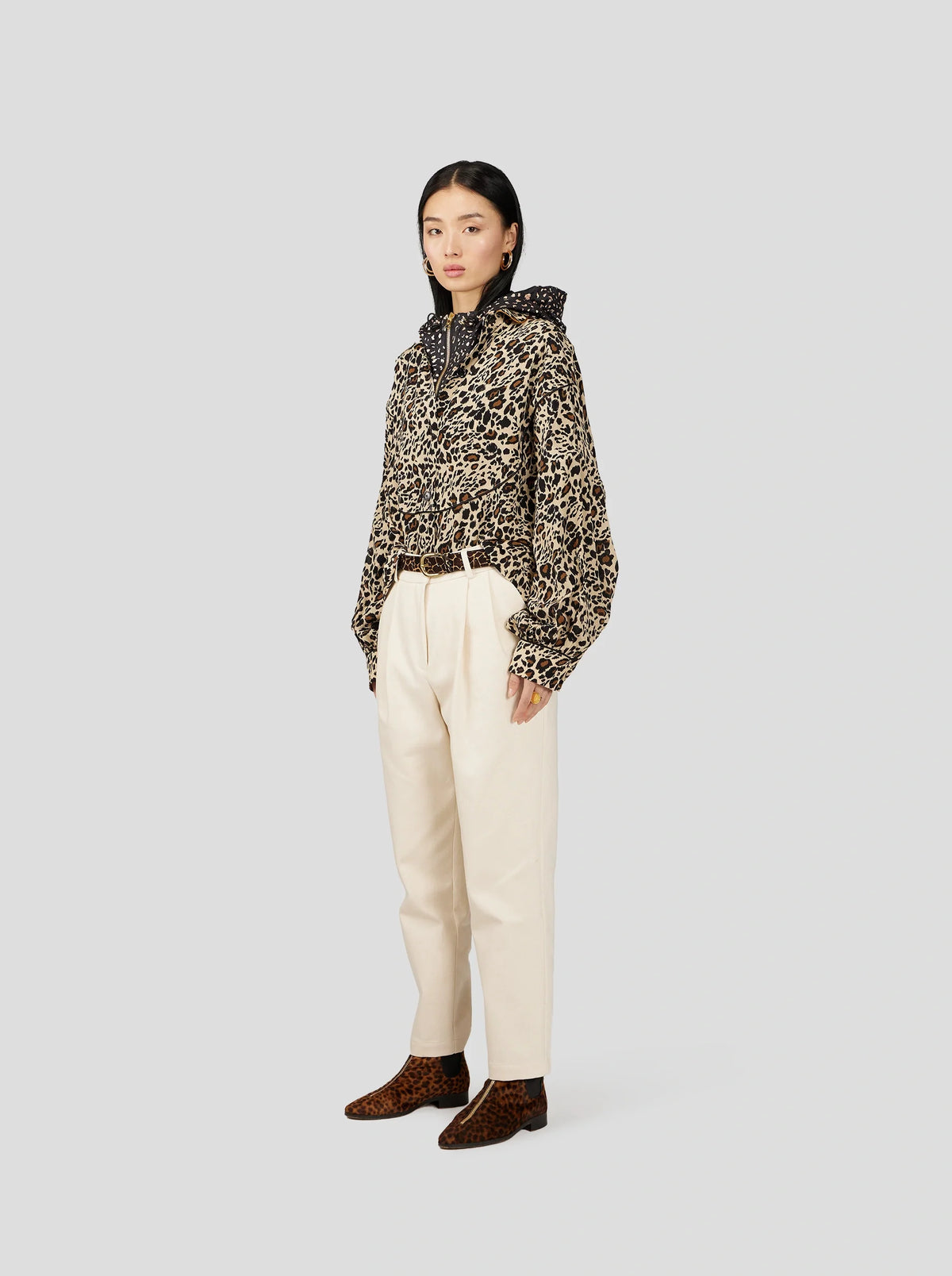Tasman Seidenbluse mit Leopardenmuster