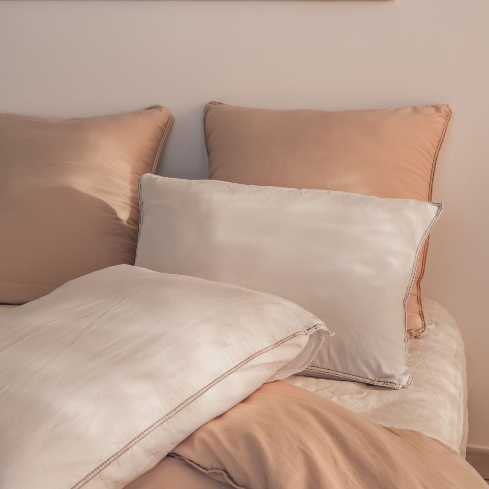 Taie D'Oreiller En Satin De Coton - Blanc