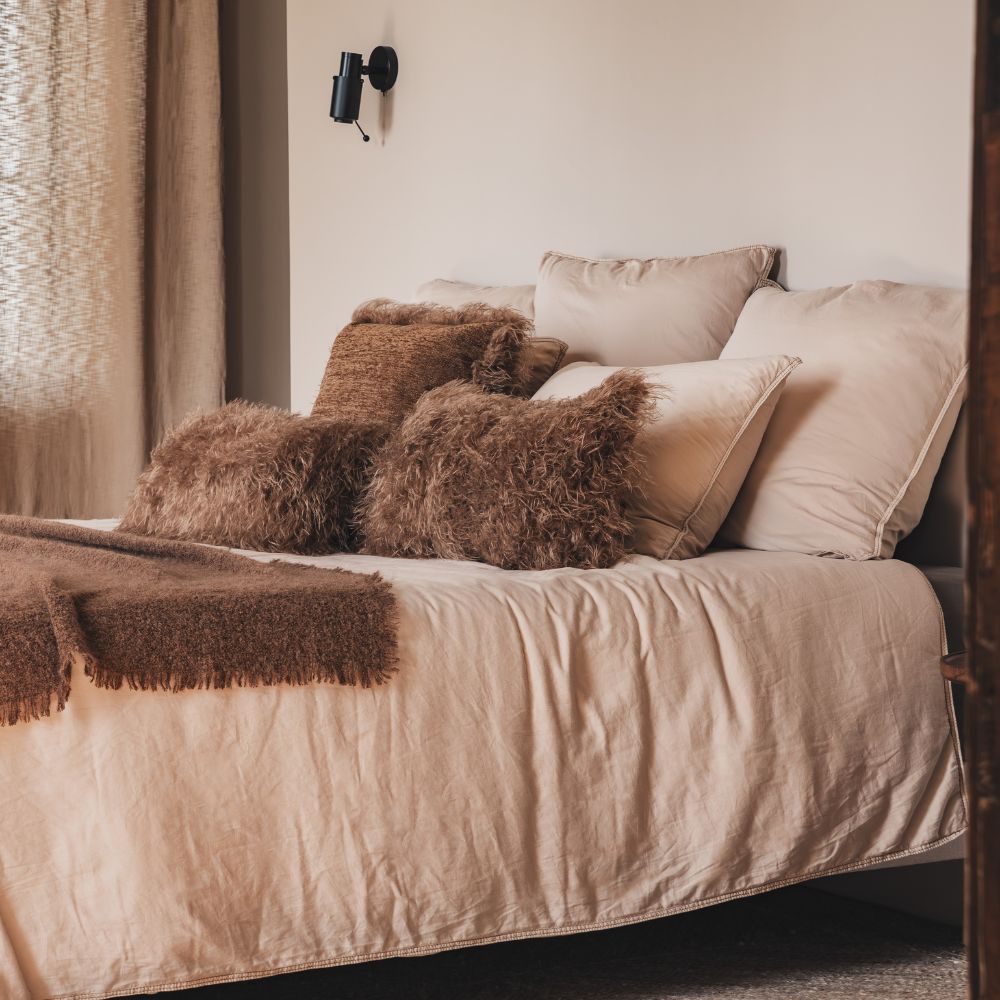 Housse De Couette En Satin De Coton - Beige