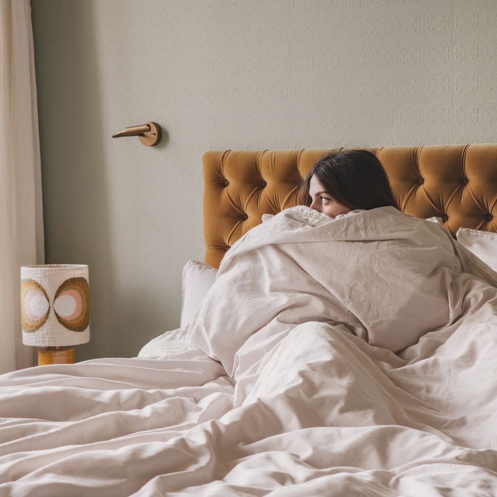Housse De Couette En Satin De Coton - Blanc