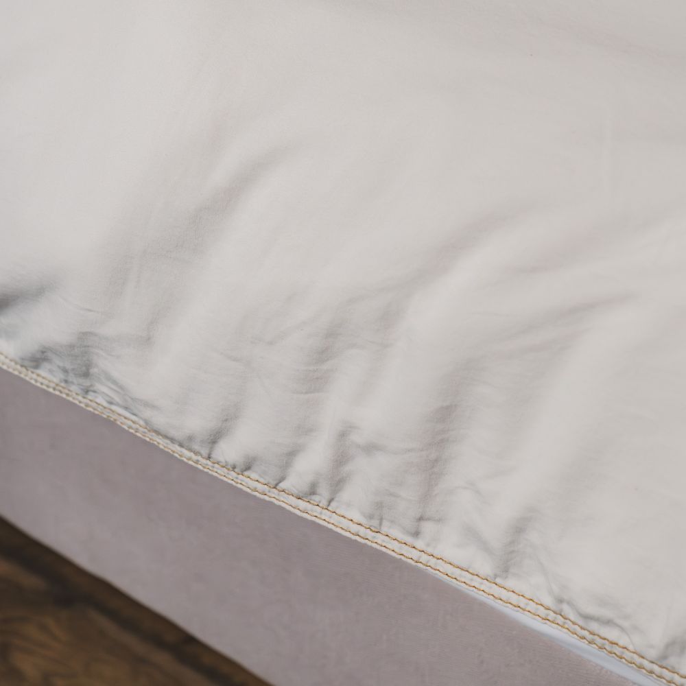 Housse De Couette En Satin De Coton - Blanc