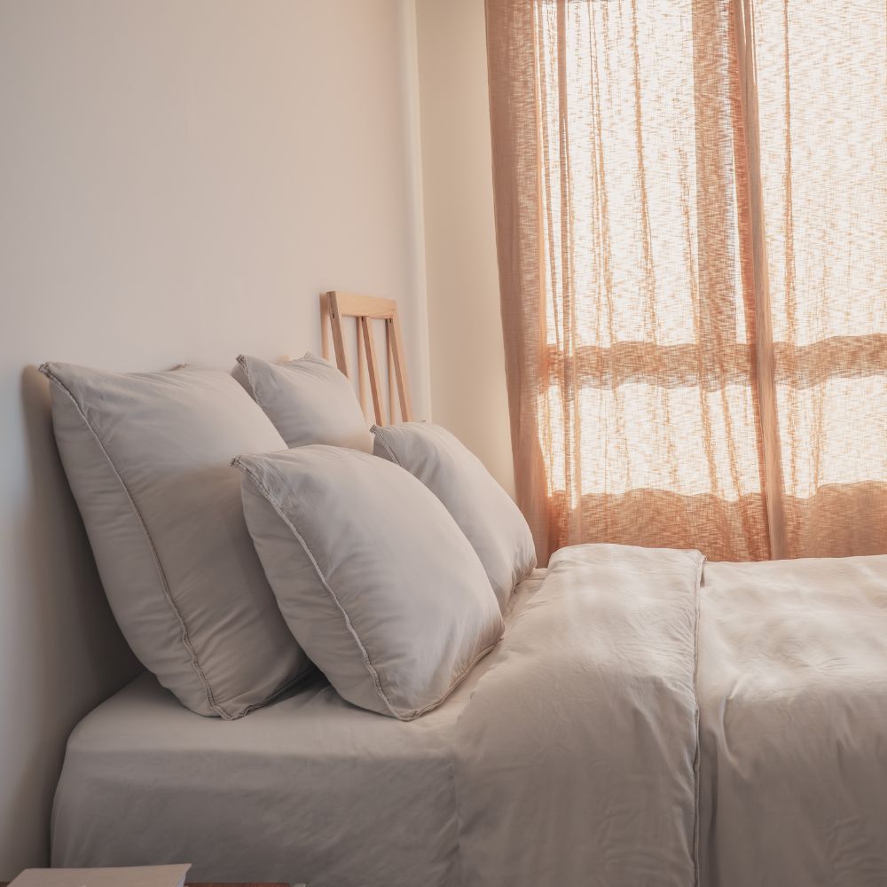 Housse De Couette En Satin De Coton - Blanc