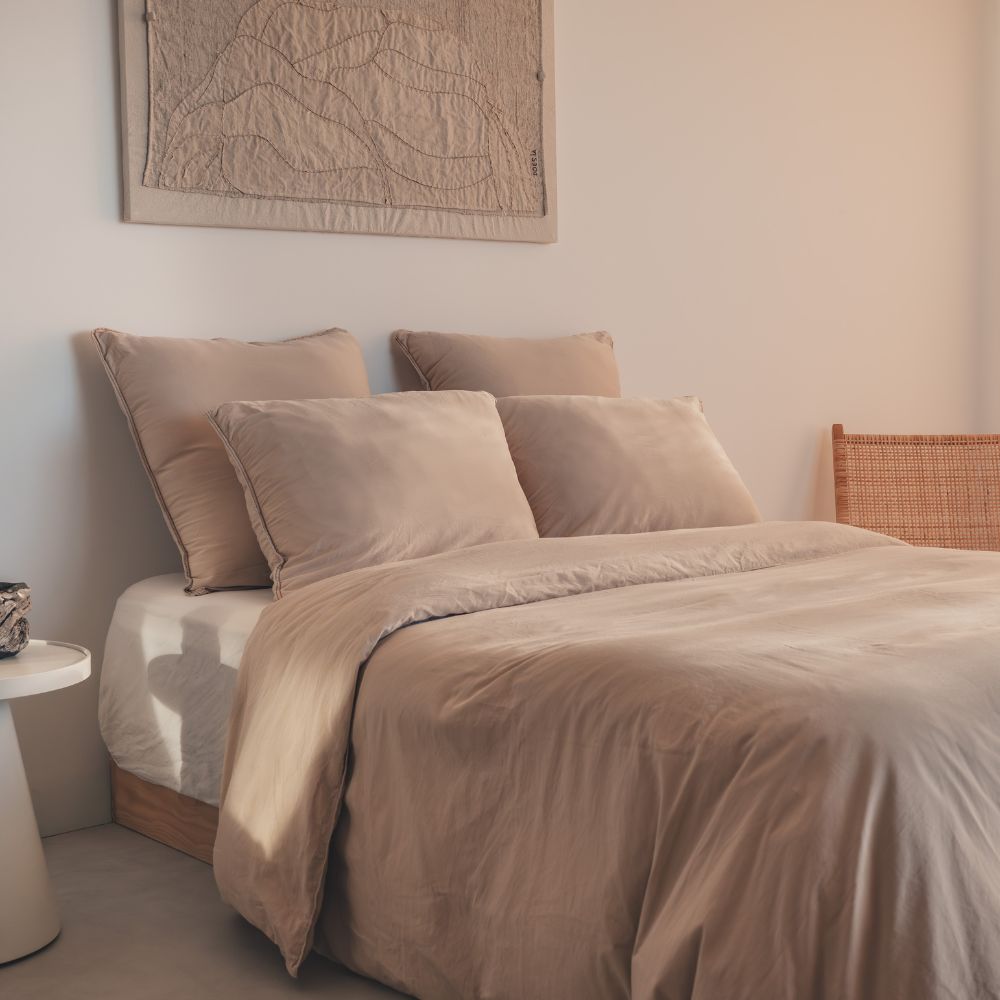 Cotton Sateen Duvet Cover - Beige