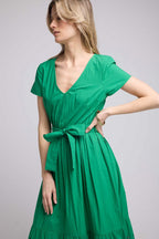 Robe Long Manches Courtes - Vert