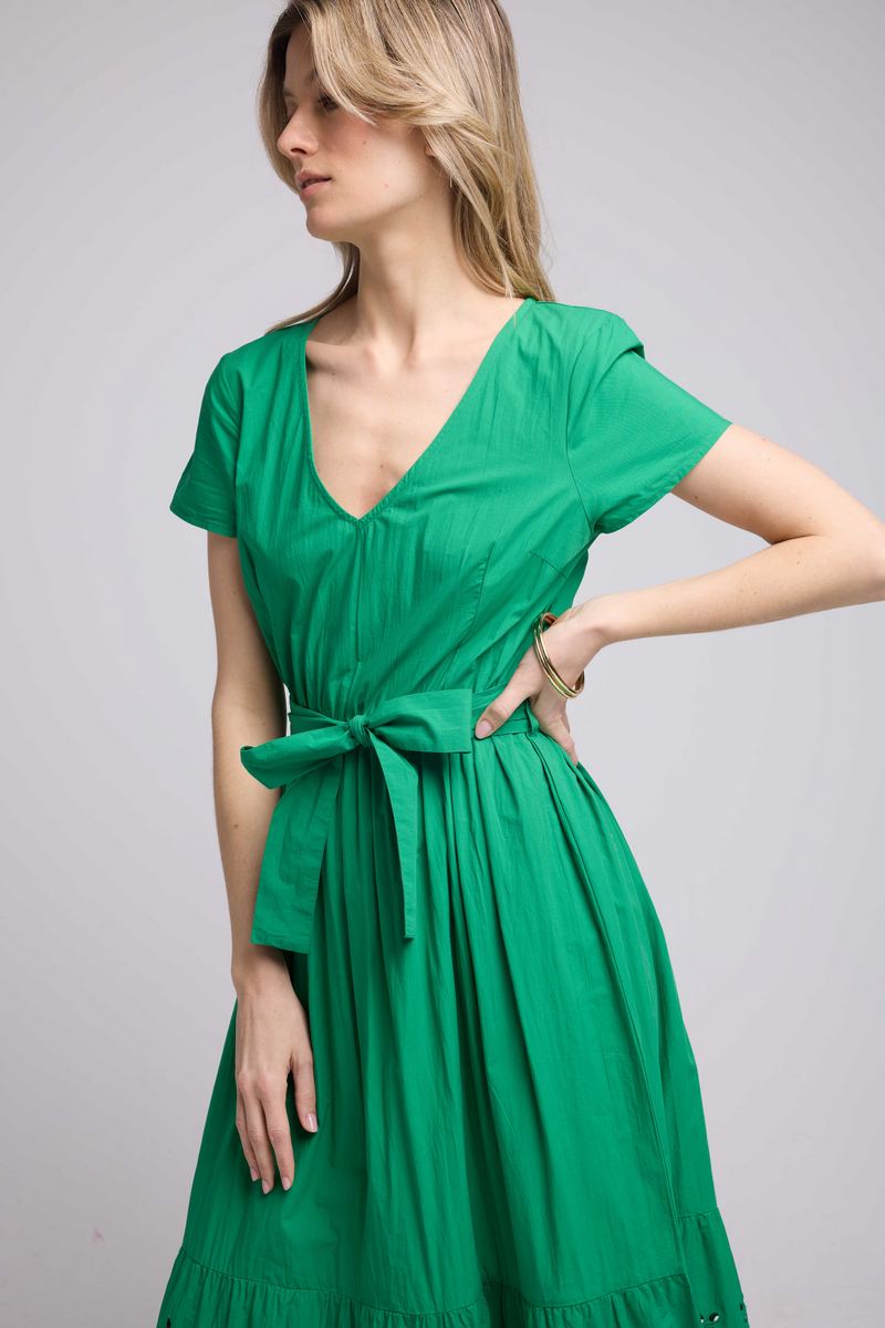 Robe Long Manches Courtes - Vert