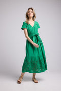 Robe Long Manches Courtes - Vert