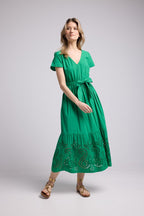 Robe Long Manches Courtes - Vert