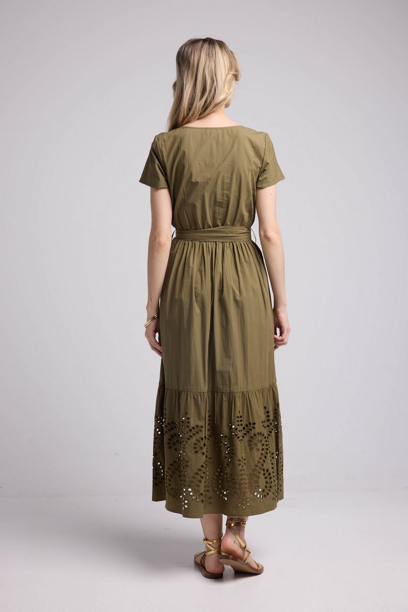 Robe Long Manches Courtes - Khaki