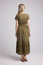 Robe Long Manches Courtes - Khaki