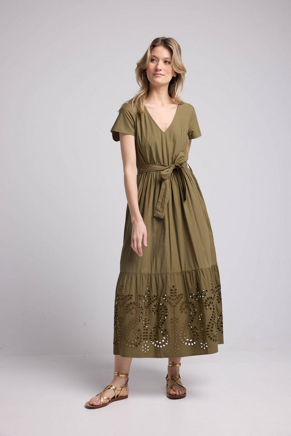 Robe Long Manches Courtes - Khaki