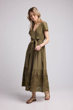 Robe Long Manches Courtes - Khaki