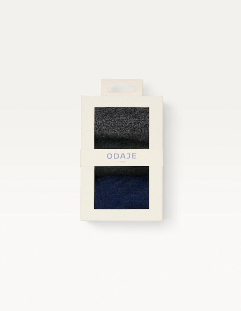 Pack De 3 Chaussettes - Chiné Gris Bleu Et Vert