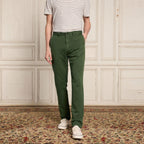 Green Cotton and Linen Chinos