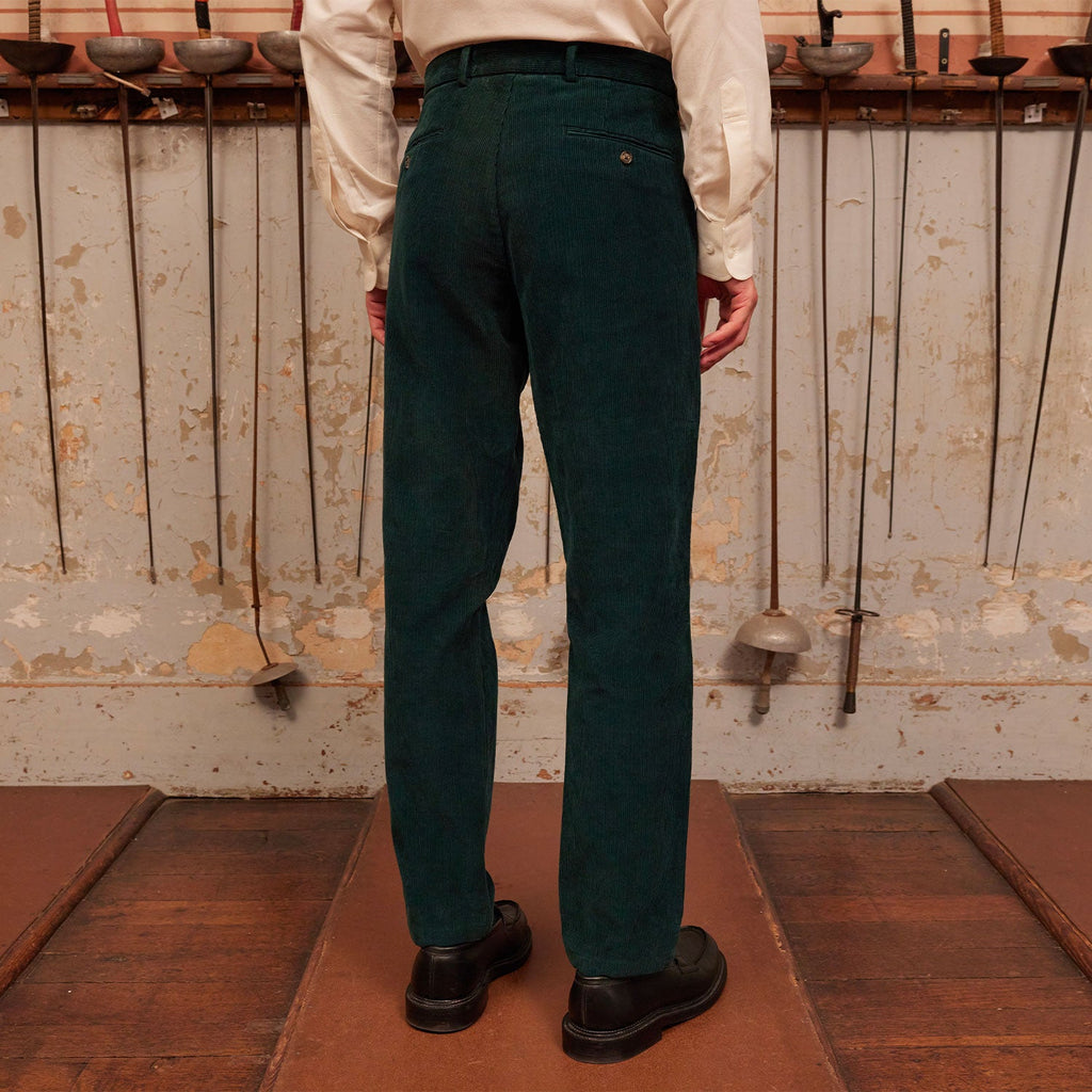 Chino En Velours Vert Forêt