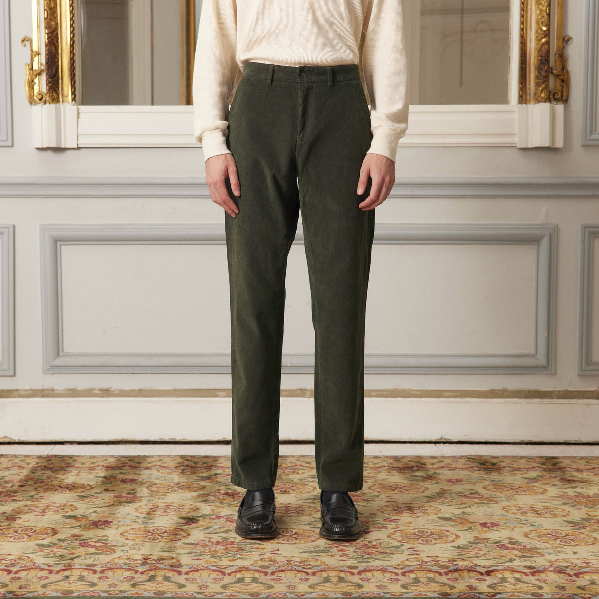 Chino En Velours Vert