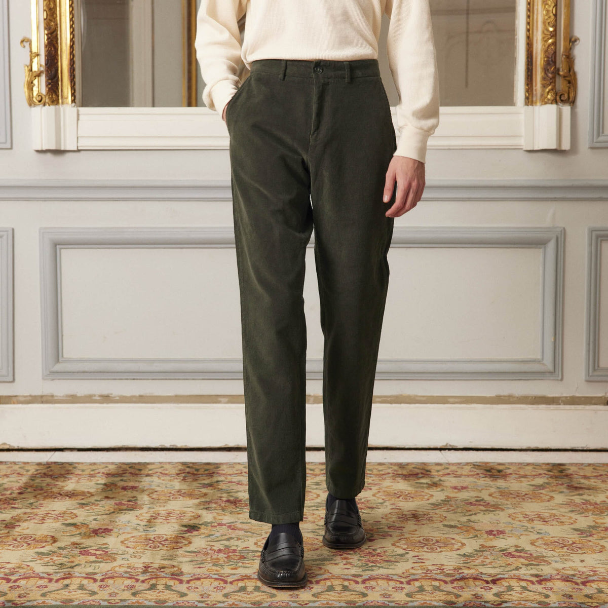 Chino En Velours Vert