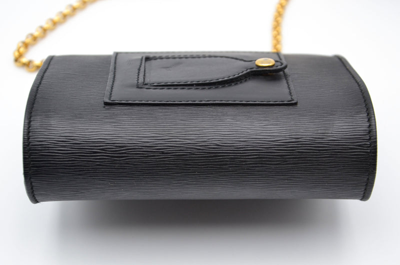 Bolso Chloé Mini De Piel Granulada Negra Con Cadena Dorada