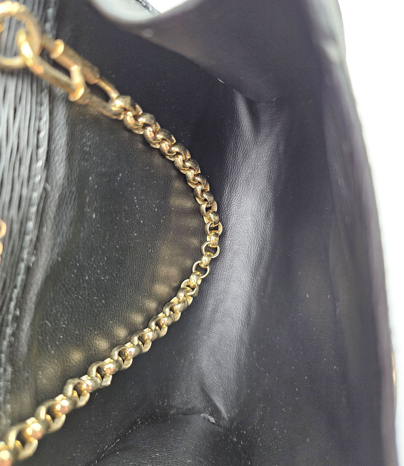 Bolso Chloé Mini De Piel Granulada Negra Con Cadena Dorada