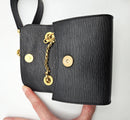 Bolso Chloé Mini De Piel Granulada Negra Con Cadena Dorada
