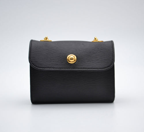 Mini Sac Chloé Noir Cuir Grainé Chaîne Dorée