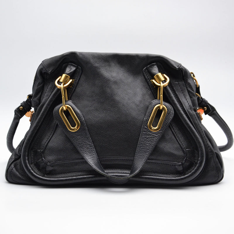 Chloé Paraty Cuero Granulado Negro Medio