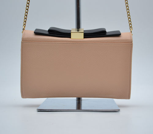Sac See By Chloé Wallet On Chain Cuir Grainé Rose Pastel