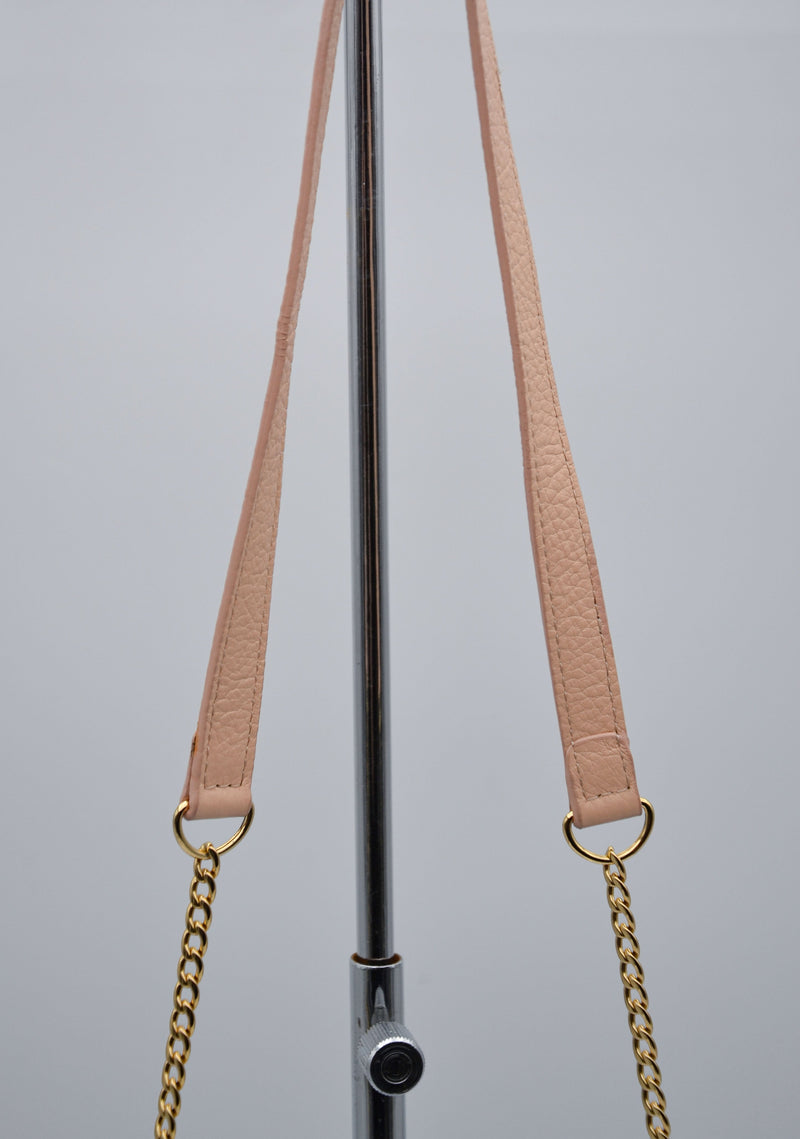 Sac See By Chloé Wallet On Chain Cuir Grainé Rose Pastel