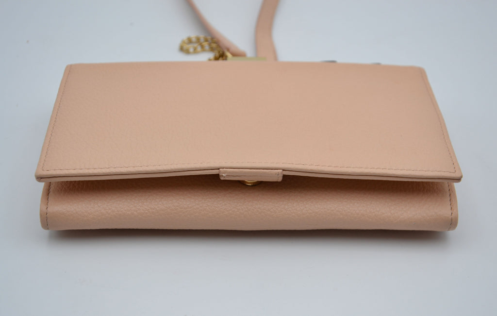 Bolso See By Chloé Wallet On Chain De Piel Granulada Rosa Pastel