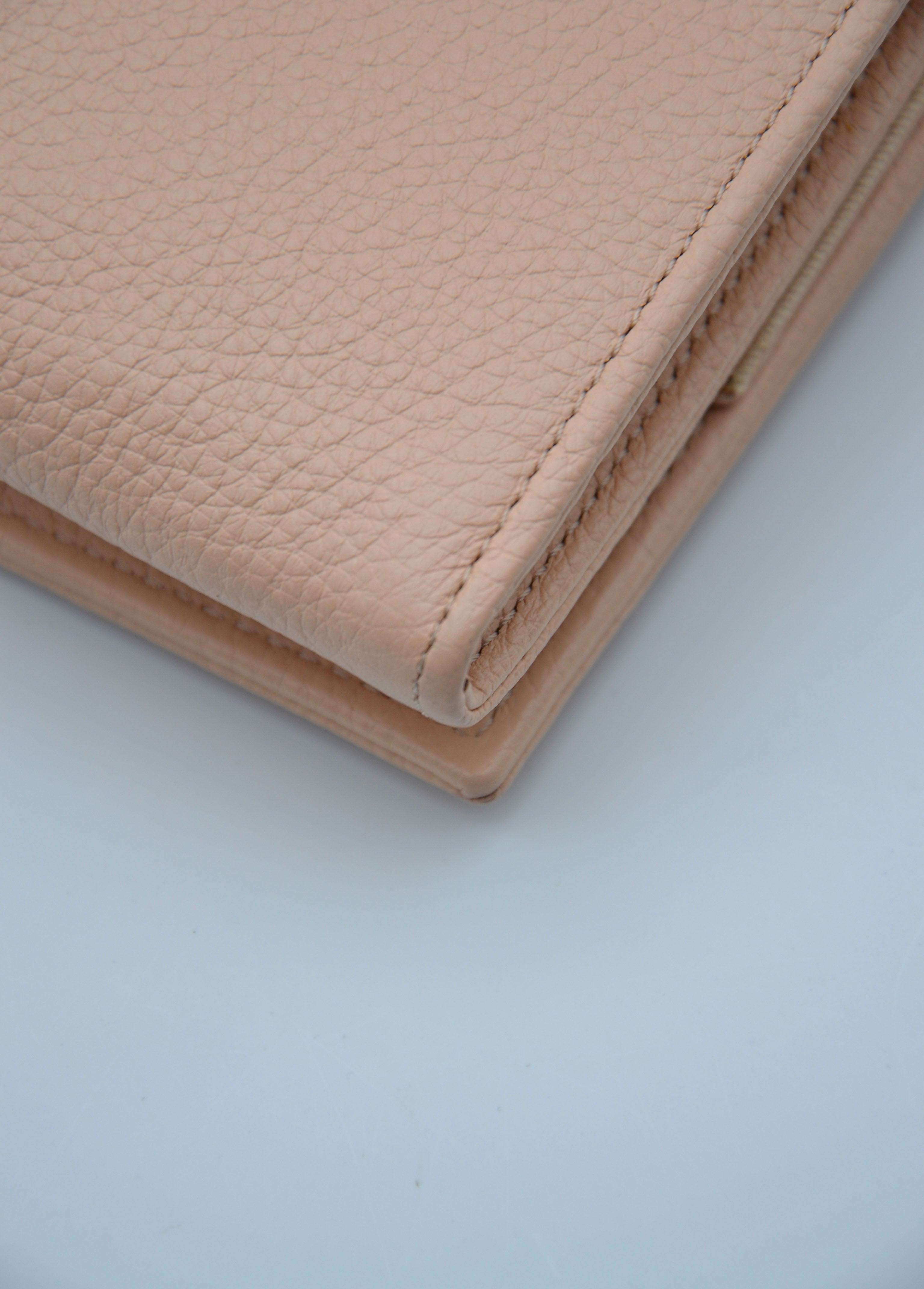 Bolso See By Chloé Wallet On Chain De Piel Granulada Rosa Pastel
