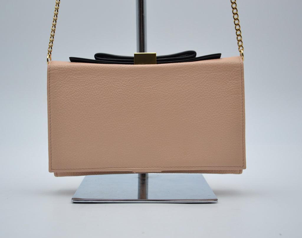 Bolso See By Chloé Wallet On Chain De Piel Granulada Rosa Pastel