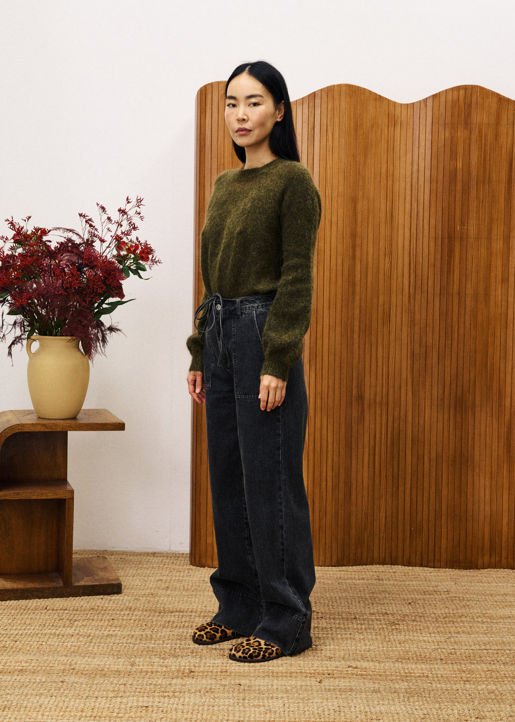 Pull Pivoine - Kaki