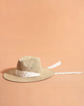 Sombrero Scarf Hat - White and Gold