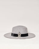 Victor Hat - China Gray Velvet Balkan Embroidery