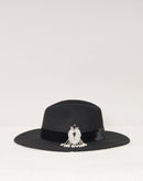 Chapeau Victor - Noir Velours Broderie Balkans