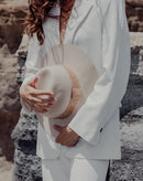 Chapeau Victor - Blanc Chine Perles Cuivrees