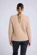 Cardigan Bijoux Cachemire Brossé Christina - Beige Crème Doré